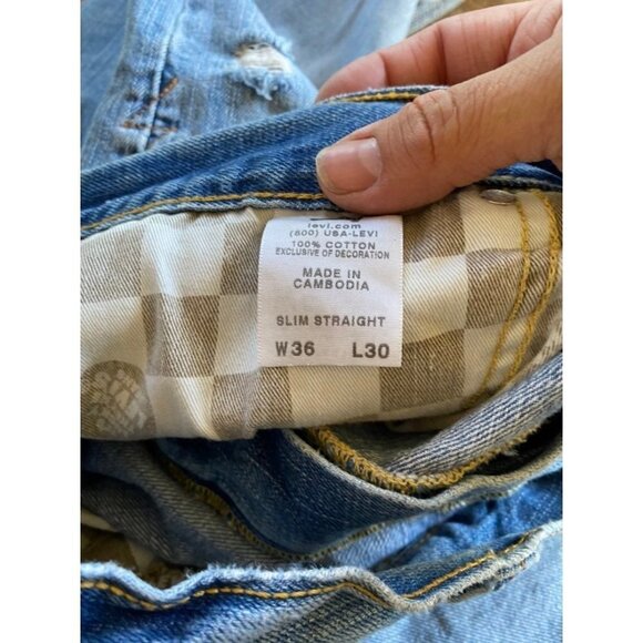 Levi's 514 Slim Straight Jeans 36x30 - Picture 6 of 11